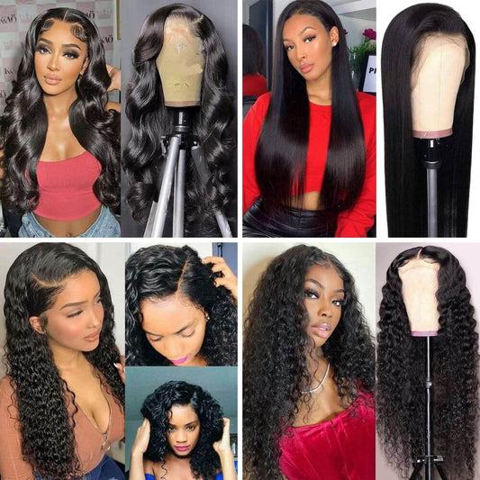 24 Inch Lace Front Wigs Wave Synthetic Hair 13x4 Lace Frontal Wig Pre Plucked Brazilian Natural Color