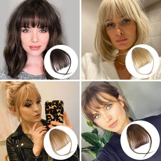 Clip in Bangs French Fringe Temples Hairpieces Air Bangs Flat Neat Hair Extension